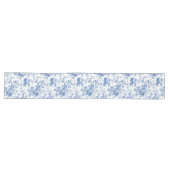 Classic Blue French Toile Roses Floral Table Runne ロングテーブルランナー (横)