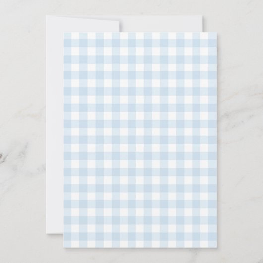 Classic Blue Gingham Boy Baby Shower 招待状 (裏面)
