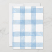 Classic Blue Gingham Boy Baby Shower 招待状 (裏面)