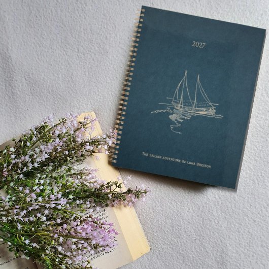 Classic Blue Gold Inspirational Sailing  プランナー手帳