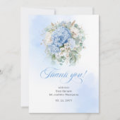 Classic Blue Hydrangea Eucalyptus thank you card サンキューカード (正面)
