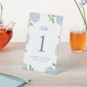 Classic Blue Hydrangea Flower Table Number 台座サイン (インサイチュ)