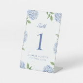 Classic Blue Hydrangea Flower Table Number 台座サイン (正面)