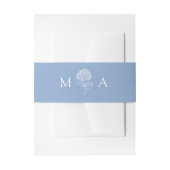 Classic Blue Hydrangea Monogram Wedding 招待状ベリーバンド (正面例)