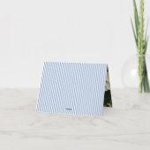 Classic Blue Hydrangea Photo Wedding サンキューカード (裏面)