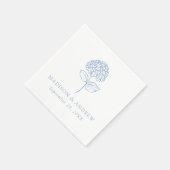 Classic Blue Hydrangea Wedding スタンダードカクテルナプキン (角)