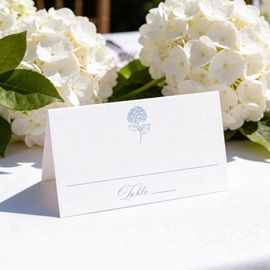 Classic Blue Hydrangea Wedding プレイスカード
