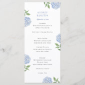 Classic Blue Hydrangea Wedding Dinner メニュー (正面)
