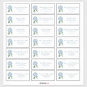 Classic Blue Hydrangea Wedding Guest Address シール (シート)