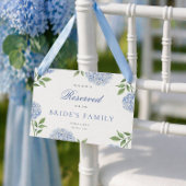 Classic Blue Hydrangea Wedding Reserved Row Card 招待状
