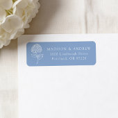 Classic Blue Hydrangea Wedding Return Address ラベル