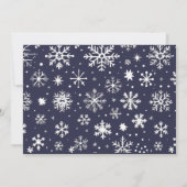 Classic Blue Merry & Bright Bold Snowflake Photo シーズンカード (裏面)