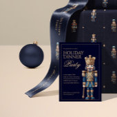 Classic blue nutcracker christmas invitation 招待状