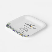 Classic Blue Our Little Wildflower 1st Birthday ペーパープレート (傾斜あり)