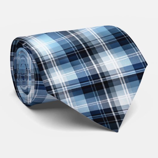 Classic Blue Plaid Pattern – Trendy Tartan Design ネクタイ (ロール)