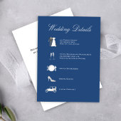 Classic Blue QR Code Wedding Details Card エンクロージャーカード