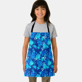 Classic Blue Rose Flowers Pattern-87600 エプロン (インサイチュ)