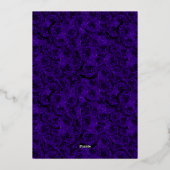 Classic Blue Roses 18th Birthday Debut Gold 箔招待状 (裏面)