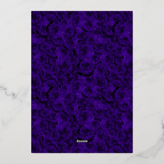 Classic Blue Roses 18th Birthday Debut Silver 箔招待状 (裏面)