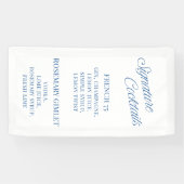 Classic Blue Script Wedding Signature Cocktails  横断幕 (横)