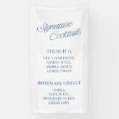 Classic Blue Script Wedding Signature Cocktails  横断幕 (縦)
