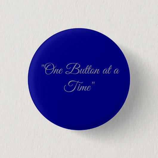 Classic Blue Solid Customizable Round Button Pin 缶バッジ (正面)