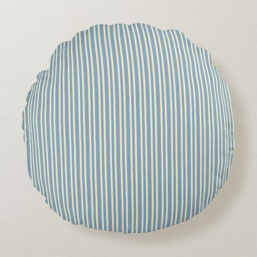 Classic Blue Stripe Accent Round Pillow ラウンドクッション (正面)