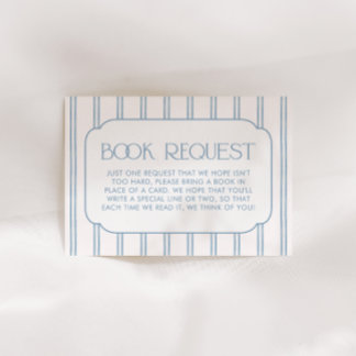 Classic Blue Striped Books for Baby エンクロージャーカード