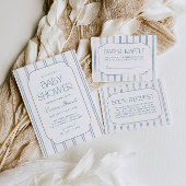 Classic Blue Striped Diaper Raffle エンクロージャーカード