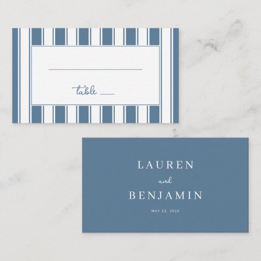 Classic Blue Stripes プレイスカード (正面/裏面)