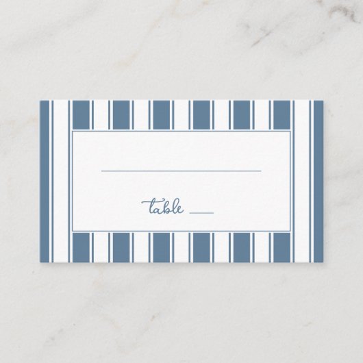 Classic Blue Stripes プレイスカード (正面)