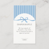 Classic Blue Stripes & Bow Diaper Raffle エンクロージャーカード (正面)