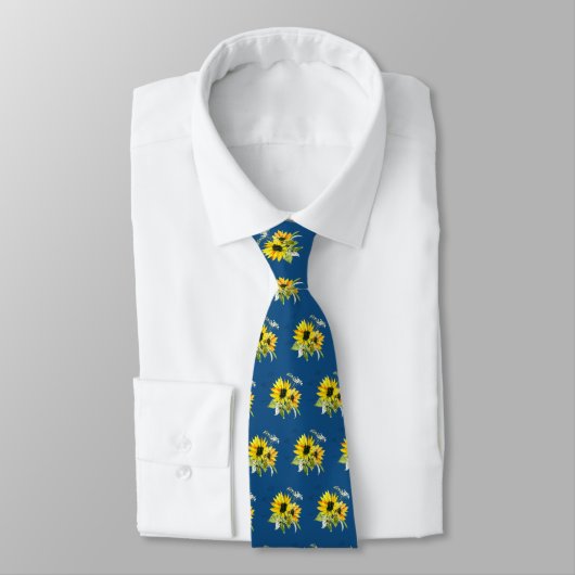 Classic Blue Sunflower Neck Tie ネクタイ (タイ)