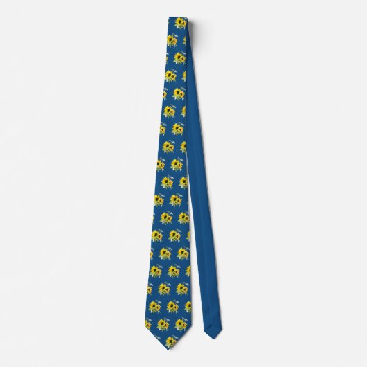 Classic Blue Sunflower Neck Tie ネクタイ (正面)