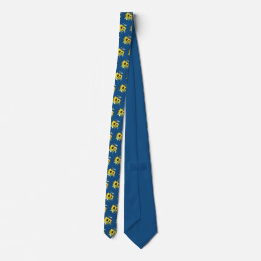 Classic Blue Sunflower Neck Tie ネクタイ (裏面)
