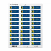 Classic Blue Sunflower Return Address Labels ラベル (フルシート)