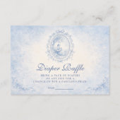 Classic Blue Toile Baby Shower Diapper Raffle エンクロージャーカード (正面)