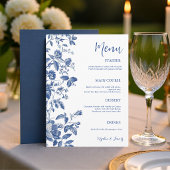 Classic Blue Toile Botanical Wedding Dinner メニュー