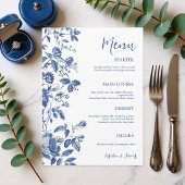 Classic Blue Toile Botanical Wedding Dinner メニュー