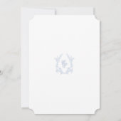 Classic Blue Wedding Crest Save The Date Invite 招待状 (裏面)