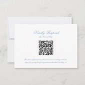 Classic Blue Wedding Monogram Crest QR RSVP Card (正面)