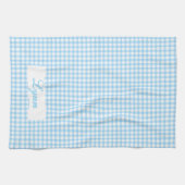 Classic Blue & White Gingham | Personalized Name キッチンタオル (横)