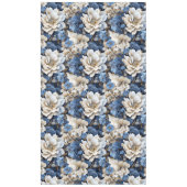 Classic Blue White Ivory Floral Dining Tablecloth テーブルクロス (正面)