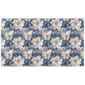 Classic Blue White Ivory Floral Dining Tablecloth テーブルクロス (正面(横))