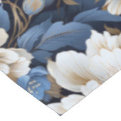 Classic Blue White Ivory Floral Dining Tablecloth テーブルクロス (アングル)