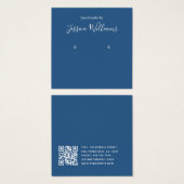 Classic Blue White QR Code Earring Display Card (正面&裏面)