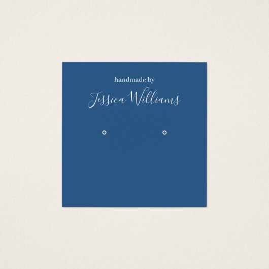 Classic Blue White QR Code Earring Display Card (正面)