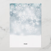 Classic Blue White Snowflake Happy Holidays Photo 箔シーズンカード (裏面)
