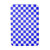 Classic Blue with White Square Pattern バスマット (正面縦)