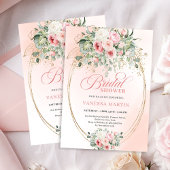 Classic Blush and Gold Floral Bridal Shower Invite 招待状